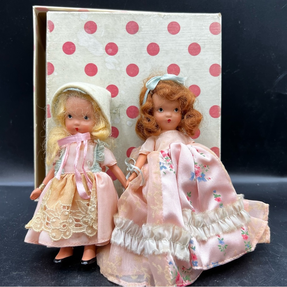 Nancy Ann Storybook Dolls. (2). #168  “Silk Satin Ribbon & Lace”.